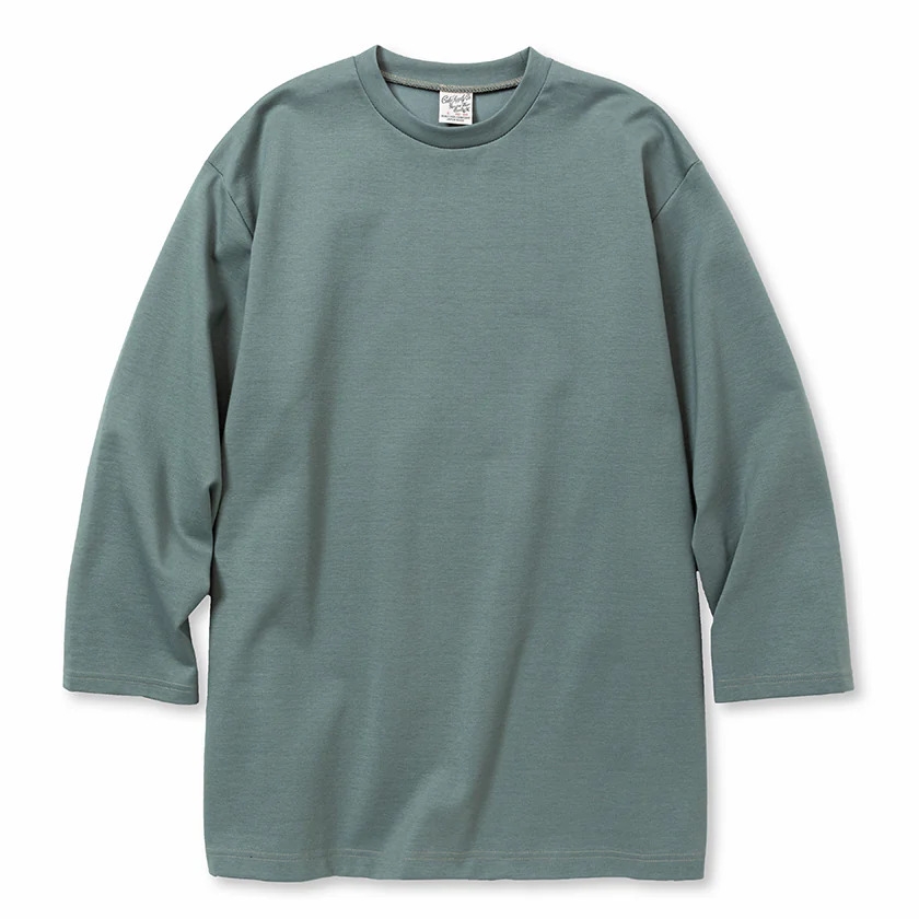 画像: 【40%OFF】CALEE/MULTI WAY STRETCH PONTE DROP SHOULDER 3/4 CS（BLUE GRAY）［ドロップショルダー7分袖T-23秋冬］