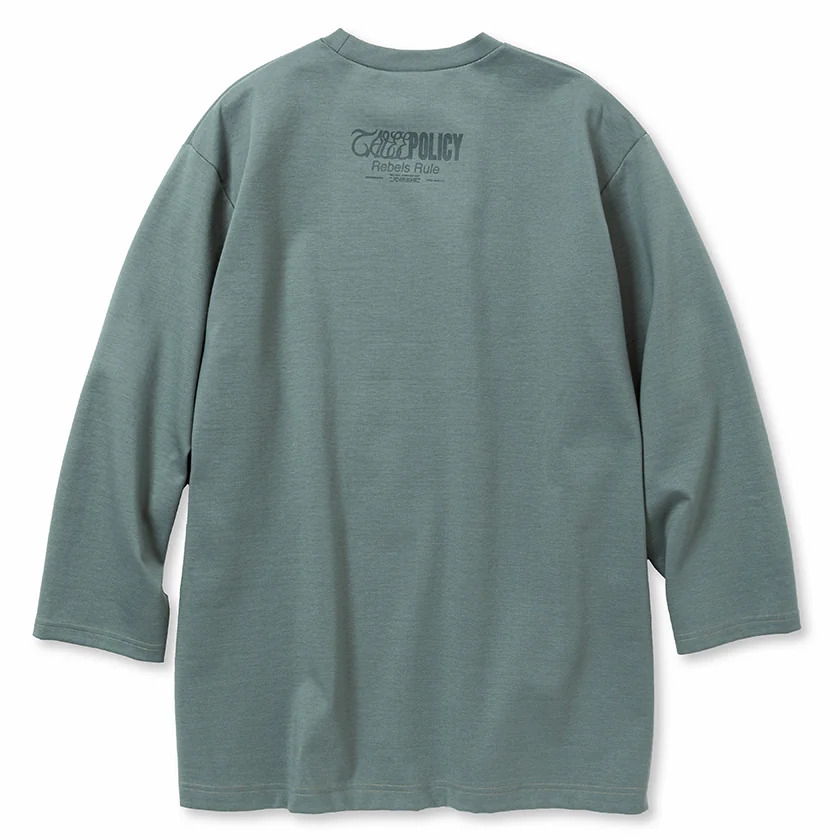 画像: 【40%OFF】CALEE/MULTI WAY STRETCH PONTE DROP SHOULDER 3/4 CS（BLUE GRAY）［ドロップショルダー7分袖T-23秋冬］