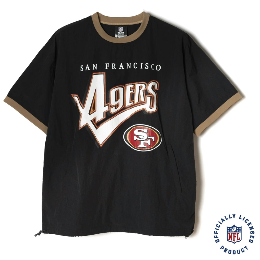 画像: CALEE/× NFL 49ERS S/S NYLON GAME SH（BLACK）［ナイロンゲームシャツ-23春夏］