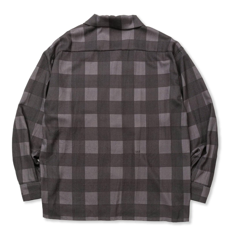 画像: 【30%OFF】CALEE/RAYON CHECK OPEN COLLAR L/S SH（BLACK）［レーヨンチェックオープンカラーシャツ-24春夏］