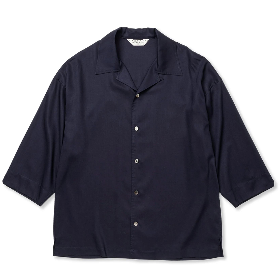 画像: CALEE/3/4 SLEEVE R/P DROP SHOULDER SH（NAVY）［7分袖ドロップショルダーシャツ-24春夏］