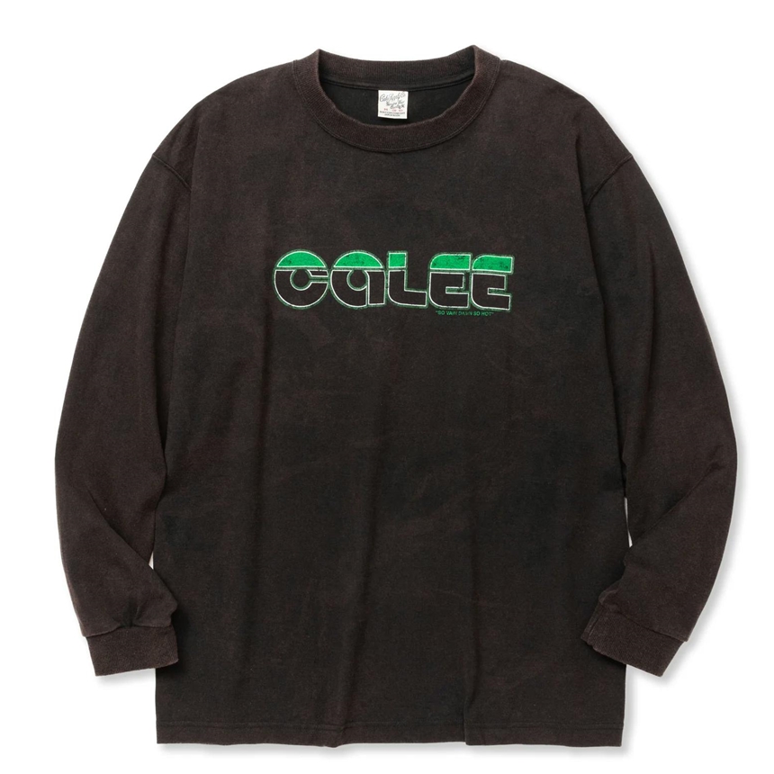 画像: CALEE/CALEE LOGO POWDER BLEACH DROP SHOULDER L/S TEE（USED BLACK）［パウダーブリーチ長袖T-24春夏］