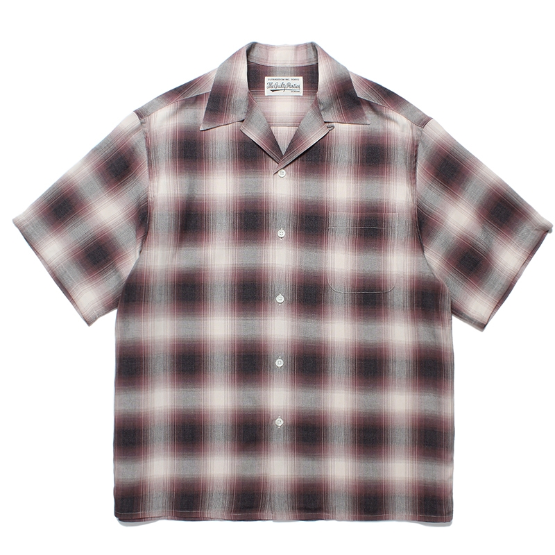 画像: WACKO MARIA/OMBRE CHECK OPEN COLLAR SHIRT（PURPLE）［オンブレチェックオープンカラーシャツ-24春夏］