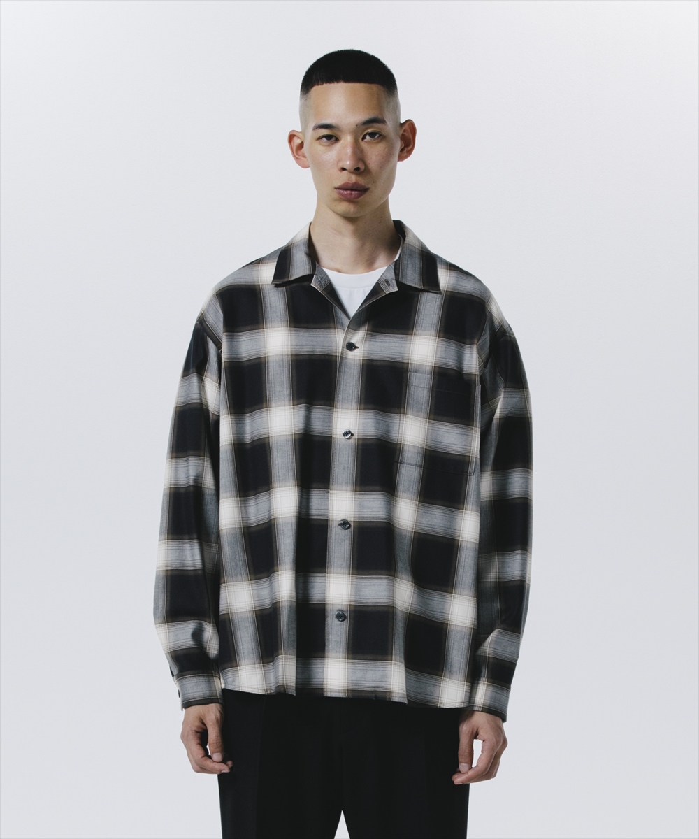 画像: 【30%OFF】ROTTWEILER/R9 OMBRE OPENCOLLAR SHIRT（BLACK）［オンブレオープンカラーシャツ-24秋冬］