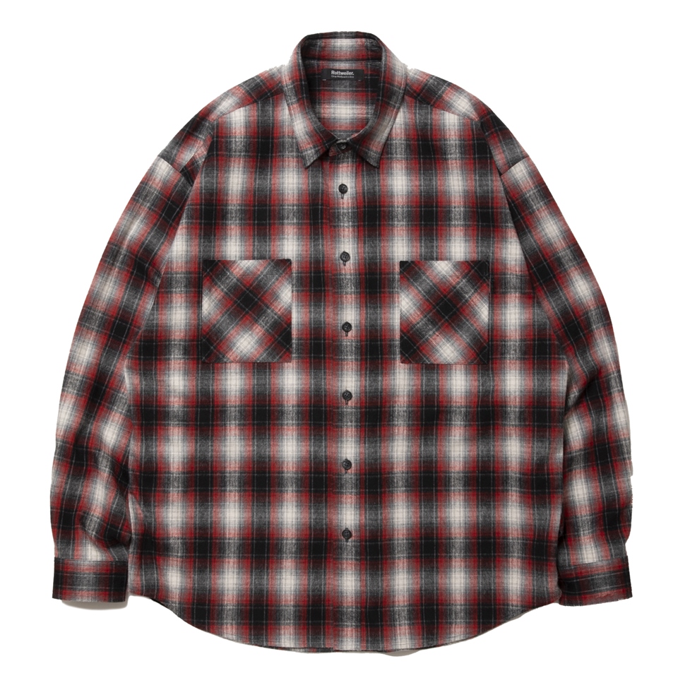 画像: 【30%OFF】ROTTWEILER/R9 NEL CHECK SHIRT（RED）［ネルチェックシャツ-24秋冬］