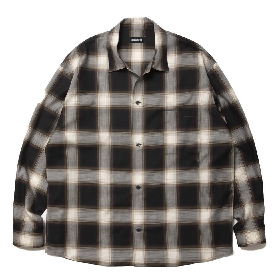 画像: 【30%OFF】ROTTWEILER/R9 OMBRE OPENCOLLAR SHIRT（BLACK）［オンブレオープンカラーシャツ-24秋冬］