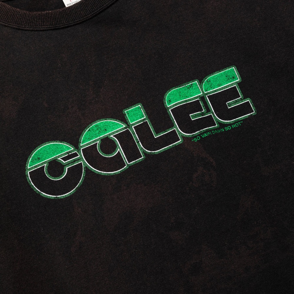 画像: 【30%OFF】CALEE/CALEE LOGO POWDER BLEACH DROP SHOULDER S/S TEE（USED BLACK）［パウダーブリーチT-24春夏］