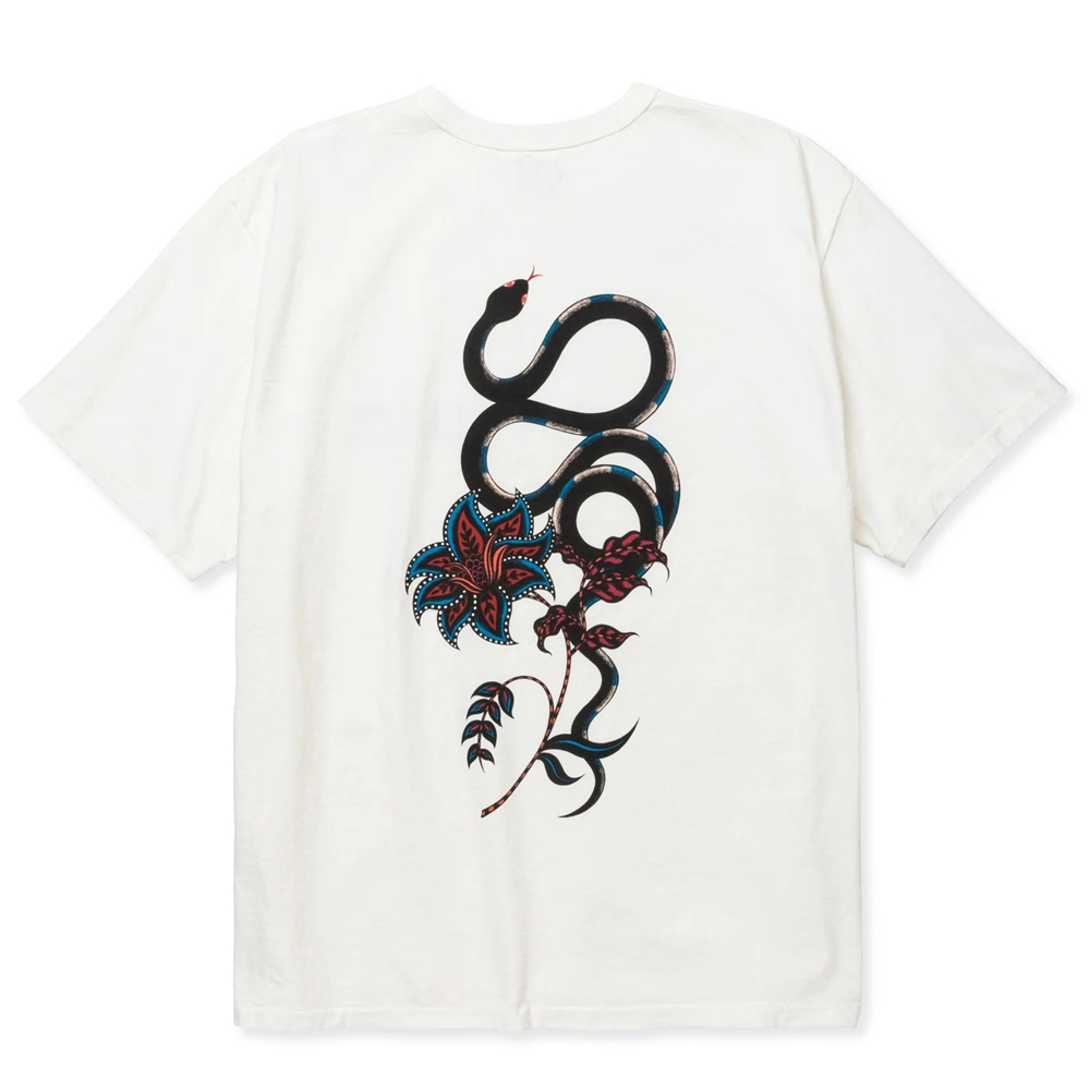 画像: 【30%OFF】CALEE/×MIHO MURAKAMI BINDER NECK SNAKE VINTAGE TEE（WHITE）［プリントT-24春夏］
