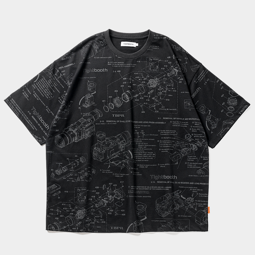 画像: 【30%OFF】TIGHTBOOTH/ANALYZE T-SHIRT（Black）［総柄プリントT-24夏］
