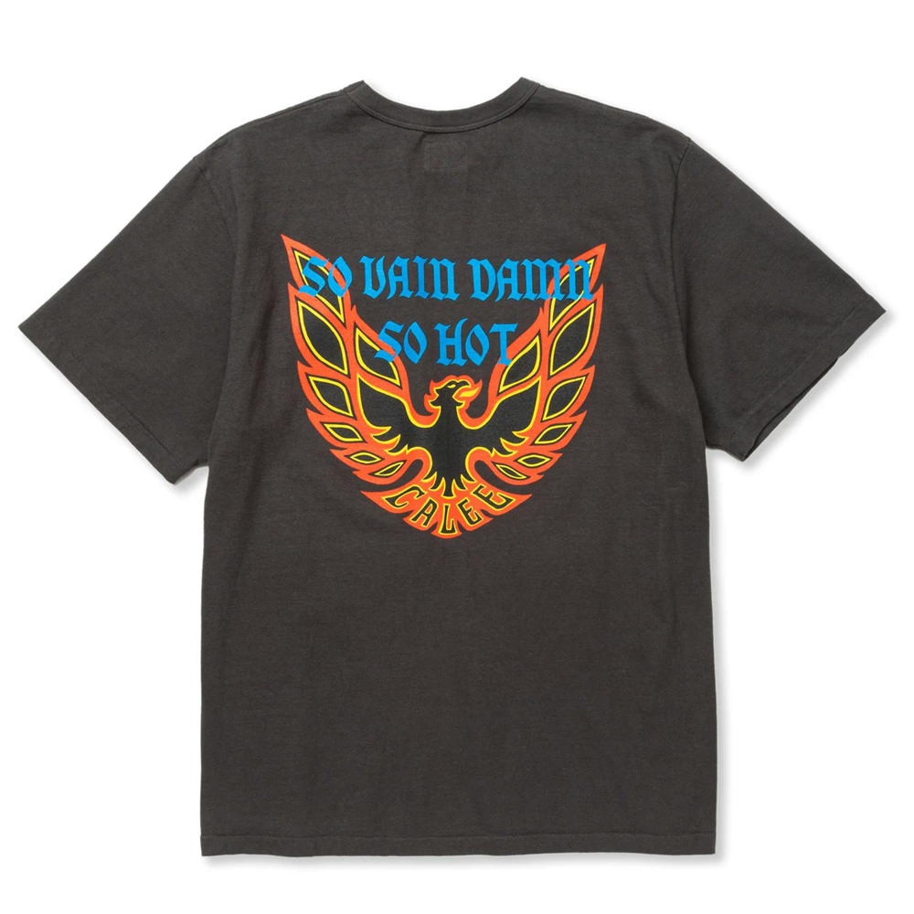 画像: 【30%OFF】CALEE/BINDER NECK WING LOGO VINTAGE TEE ＜NATURALLY PAINT DESIGN＞（CHARCOAL）［プリントT-24春夏］