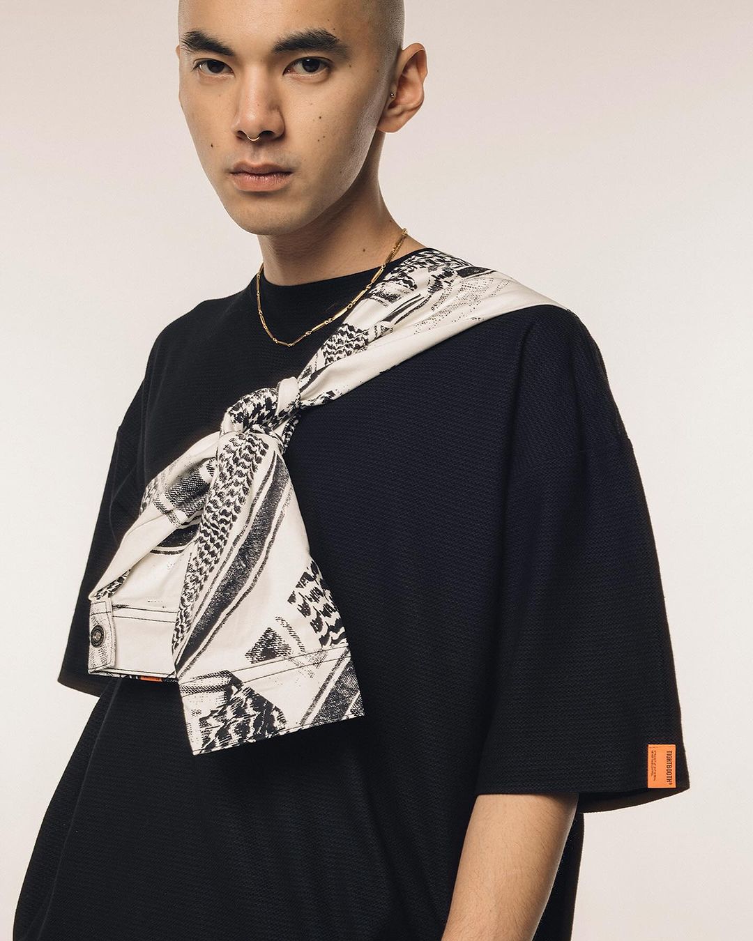 画像: 【30%OFF】TIGHTBOOTH/HONEYCOMB BORDER T-SHIRT（Black）［ハニカムボーダーT-24夏］