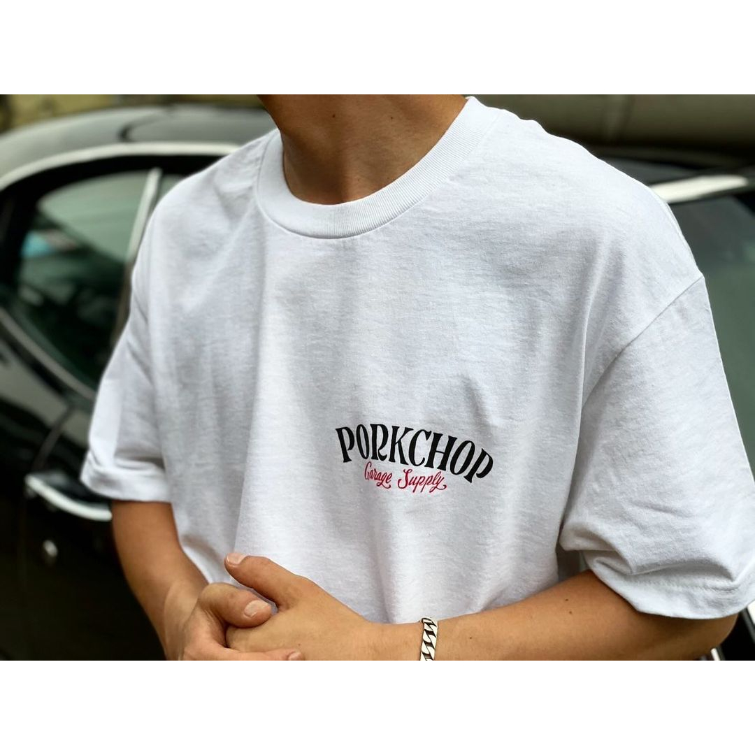 画像: PORKCHOP/PORK BACK TEE（WHITE）［プリントT-24春夏］