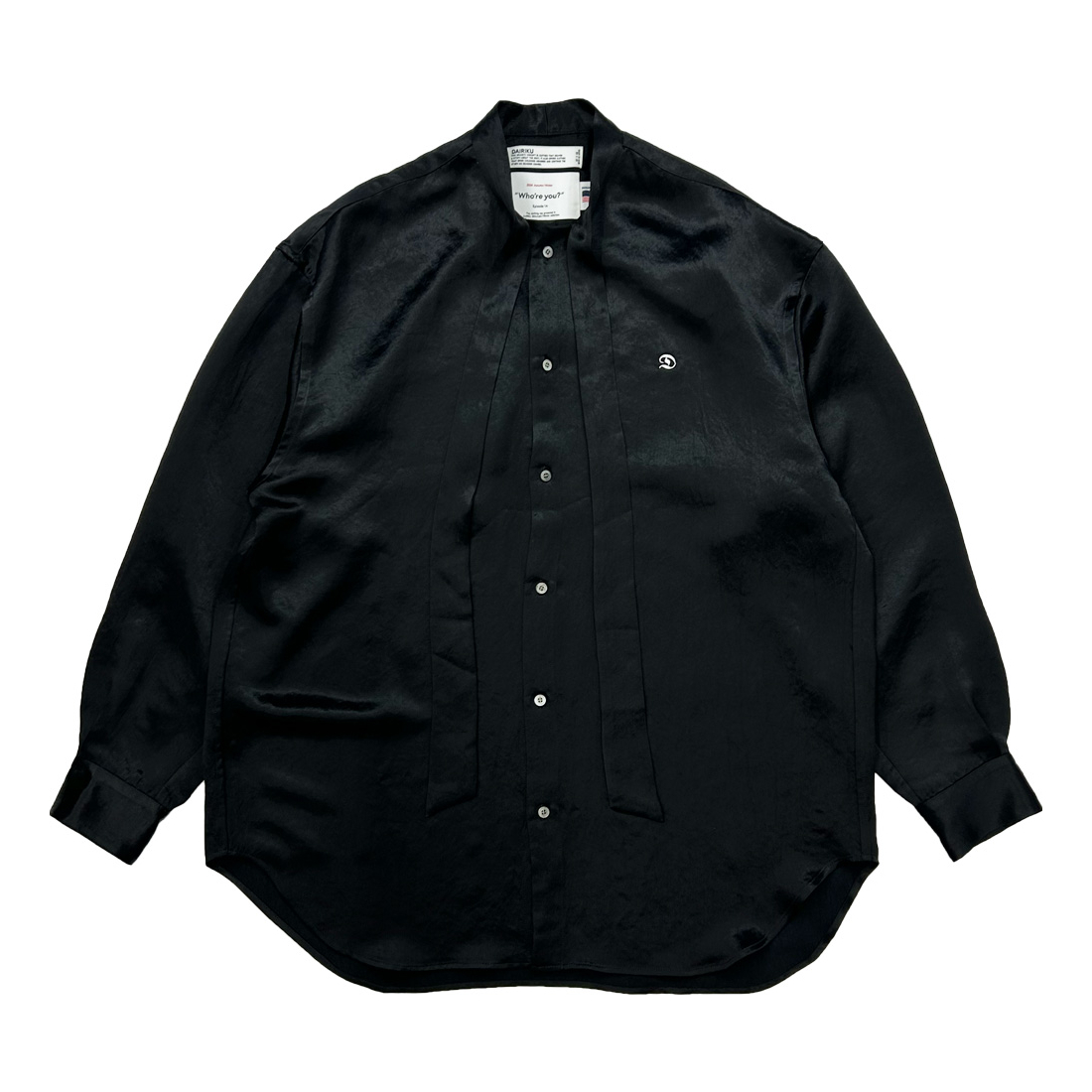 画像: 【30%OFF】DAIRIKU/"D" Satin Scarf Tie Shirt（Black）［サテンスカーフタイシャツ-24秋冬］