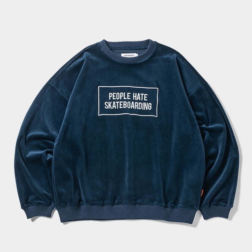 画像: 【30%OFF】TIGHTBOOTH/PEOPLE HATE SKATE VELOUR L/S（Navy）［ベロア長袖-24秋冬］