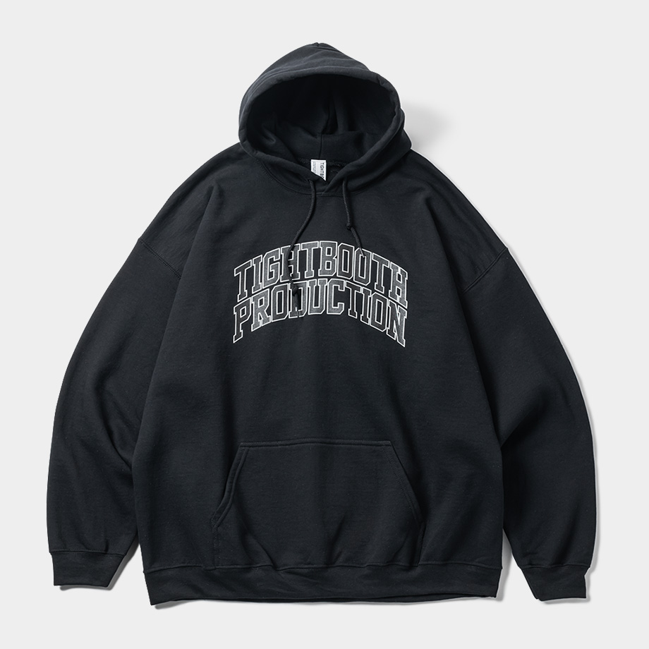 画像: 【30%OFF】TIGHTBOOTH/COLLEGE HOODED SWEAT SHIRT（Black）［プルオーバーパーカー-24秋冬］