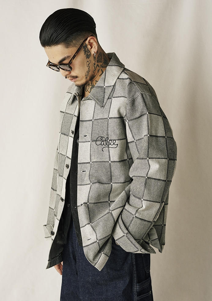 画像: 【30%OFF】CALEE/BLOCK CHECK OVER SIZE SHIRT JACKET（IVORY）［ブロックチェックオーバーサイズシャツJKT-24秋冬］