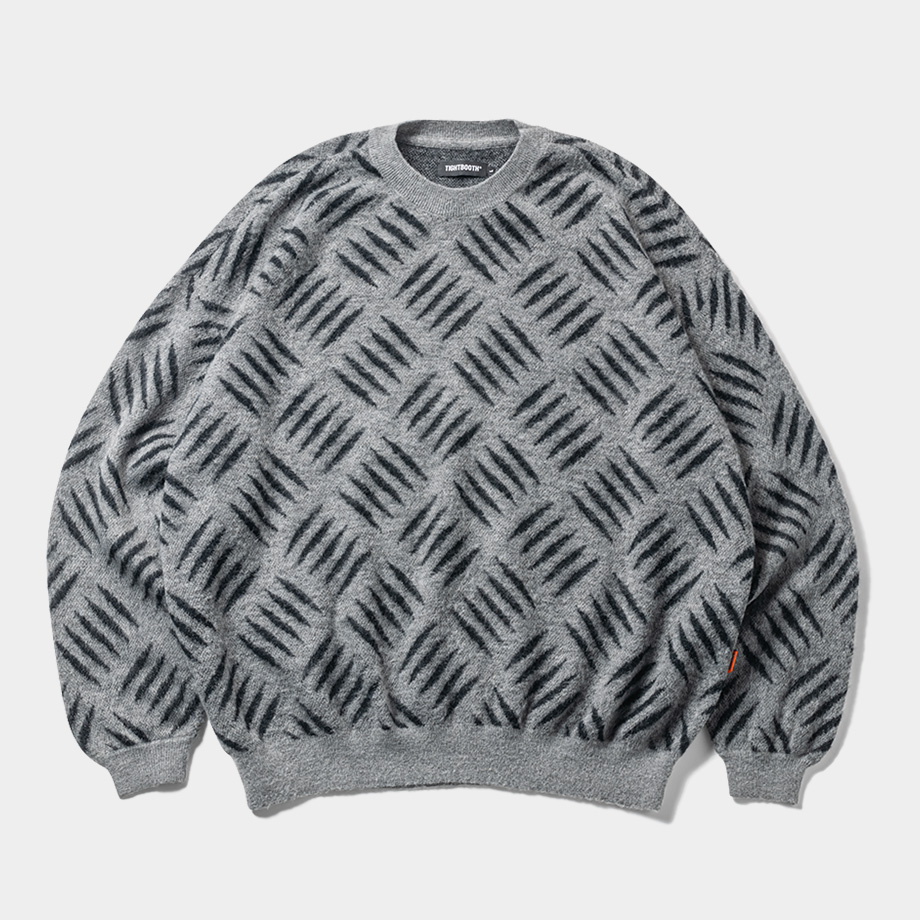 画像: 【30%OFF】TIGHTBOOTH/CHECKER PLATE MOHAIR SWEATER（Grey）［チェッカープレートモヘアセーター-24秋冬］