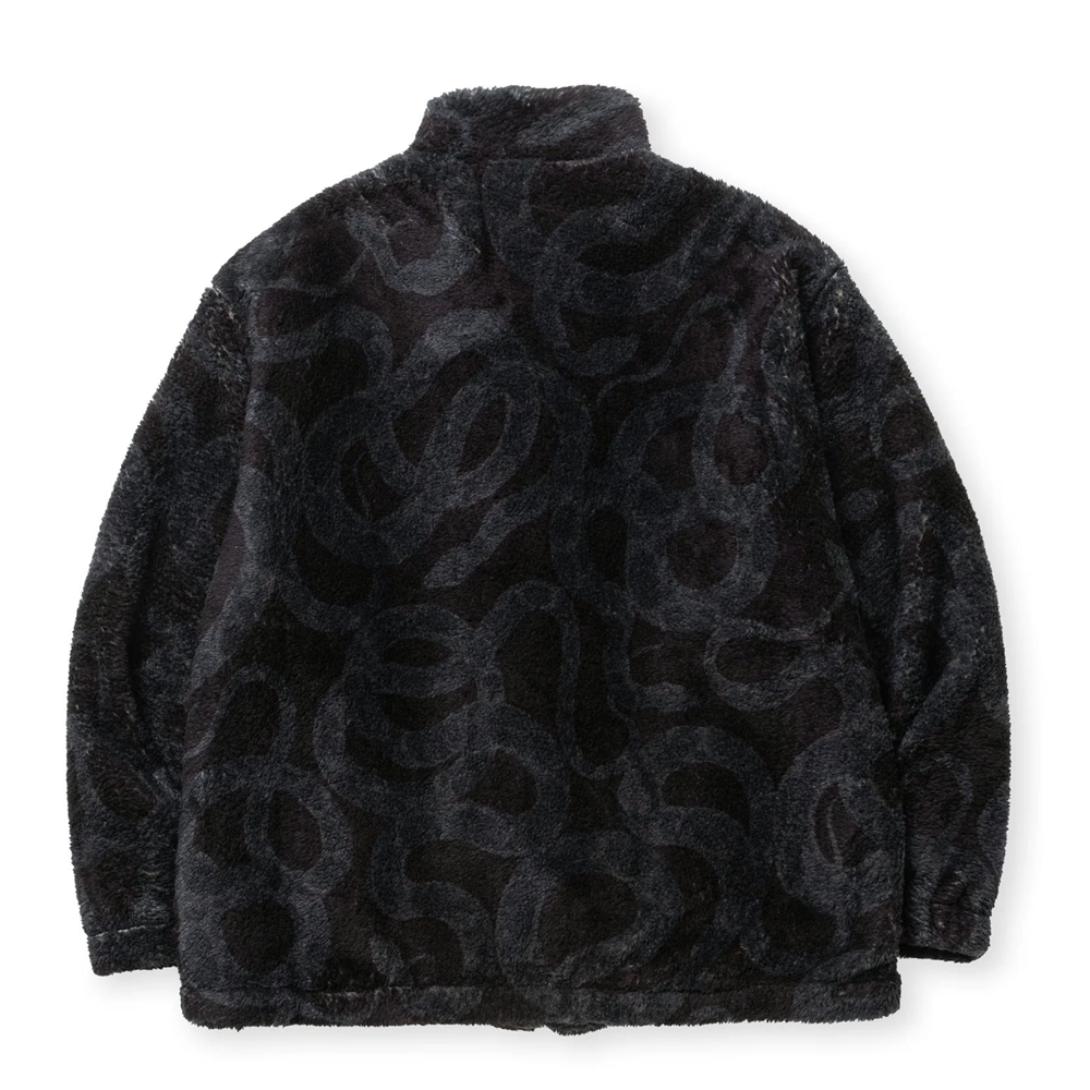 画像: 【40%OFF】CALEE/NYLON RIP FLEECE TRACK TYPE JACKET ＜SNAKE PATTERN＞（BLACK/CHARCOAL）［フリーストラックタイプJKT-24秋冬］