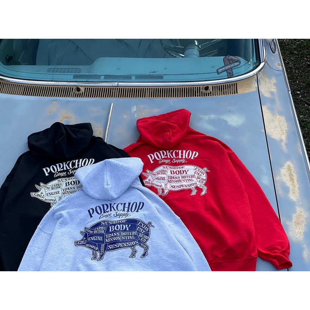 画像: PORKCHOP/PORK BACK HOODIE（ASH）［プルオーバーパーカー-24秋冬］