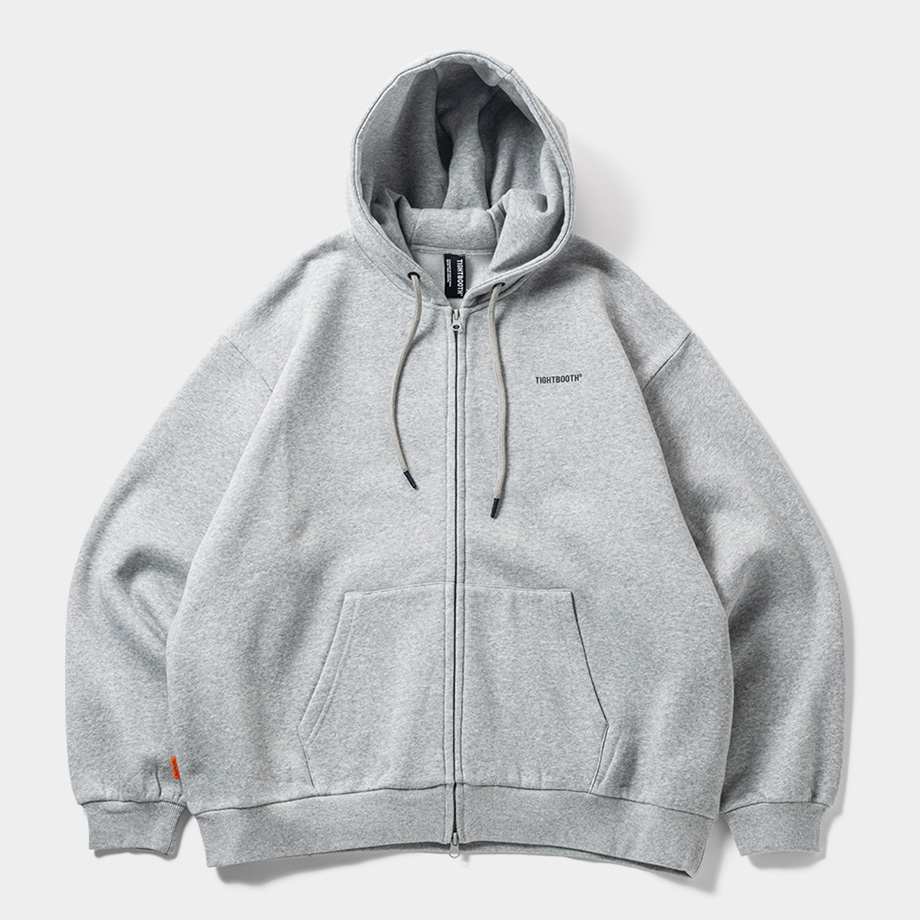 画像: 【30%OFF】TIGHTBOOTH/LOGO ZIP HOODED SWEAT SHIRT（Grey）［ジップアップフーディー-24秋冬］