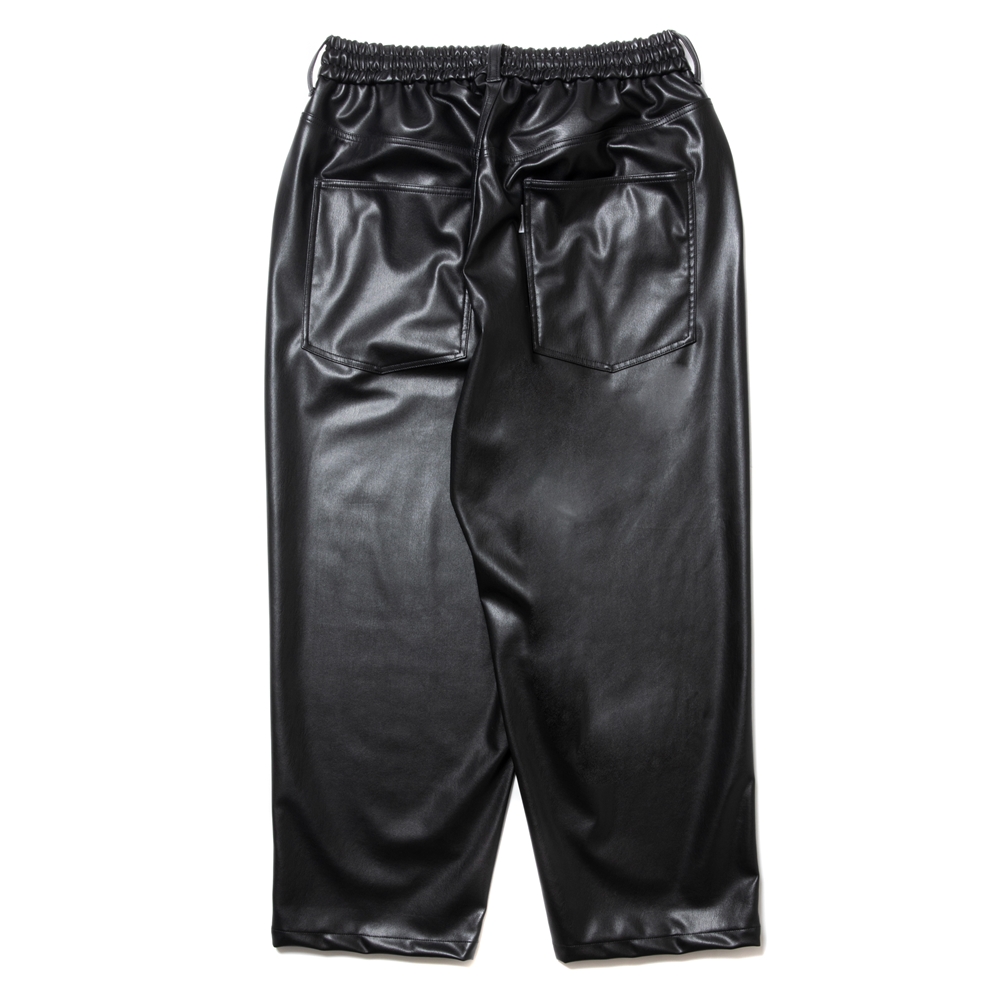 画像: COOTIE PRODUCTIONS/Faux Leather 5 Pocket Wide Easy Pants（Black）［ビーガンレザーワイドイージーパンツ-24秋冬］