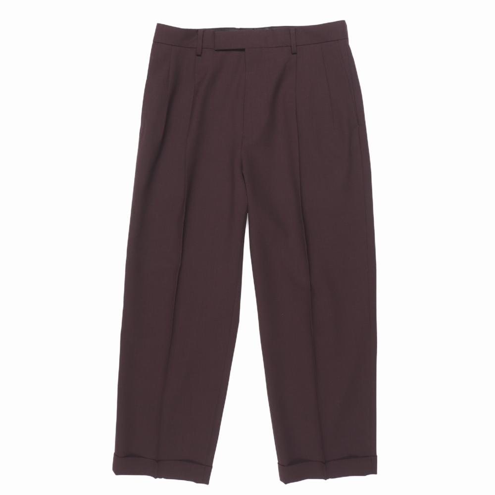 画像: WACKO MARIA/DORMEUIL / DOUBLE PLEATED TROUSERS（DARK PURPLE）［ツータックスラックス-24秋冬］