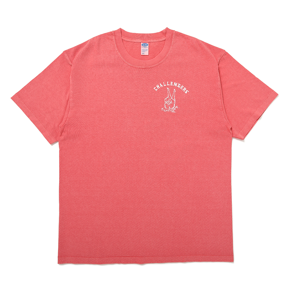 画像: CHALLENGER/PIGMENT PEACE TEE（LT CHERRY）［ピグメント染めプリントT-25春夏］