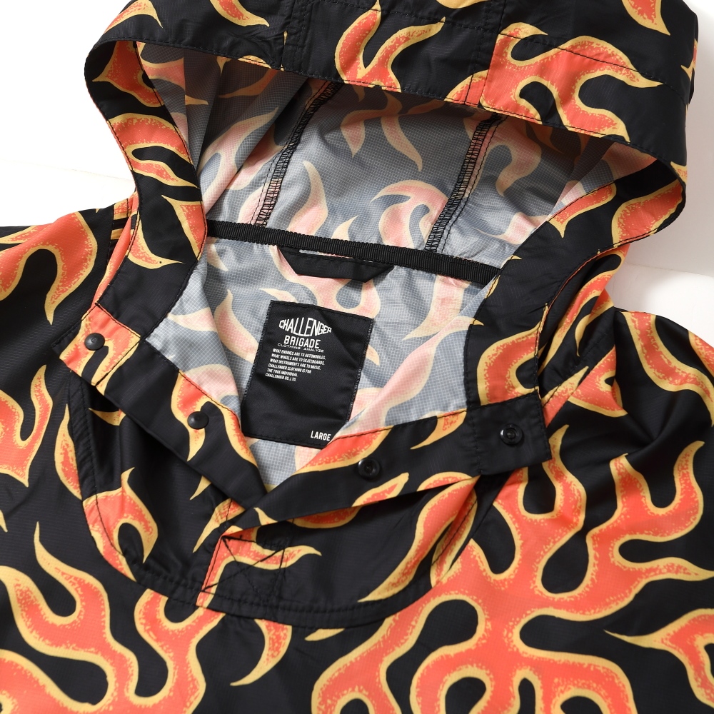 画像: CHALLENGER/PACKABLE FIRE ANORAK（ORANGE/BLACK）［パッカブルファイヤーアノラック-25春夏］