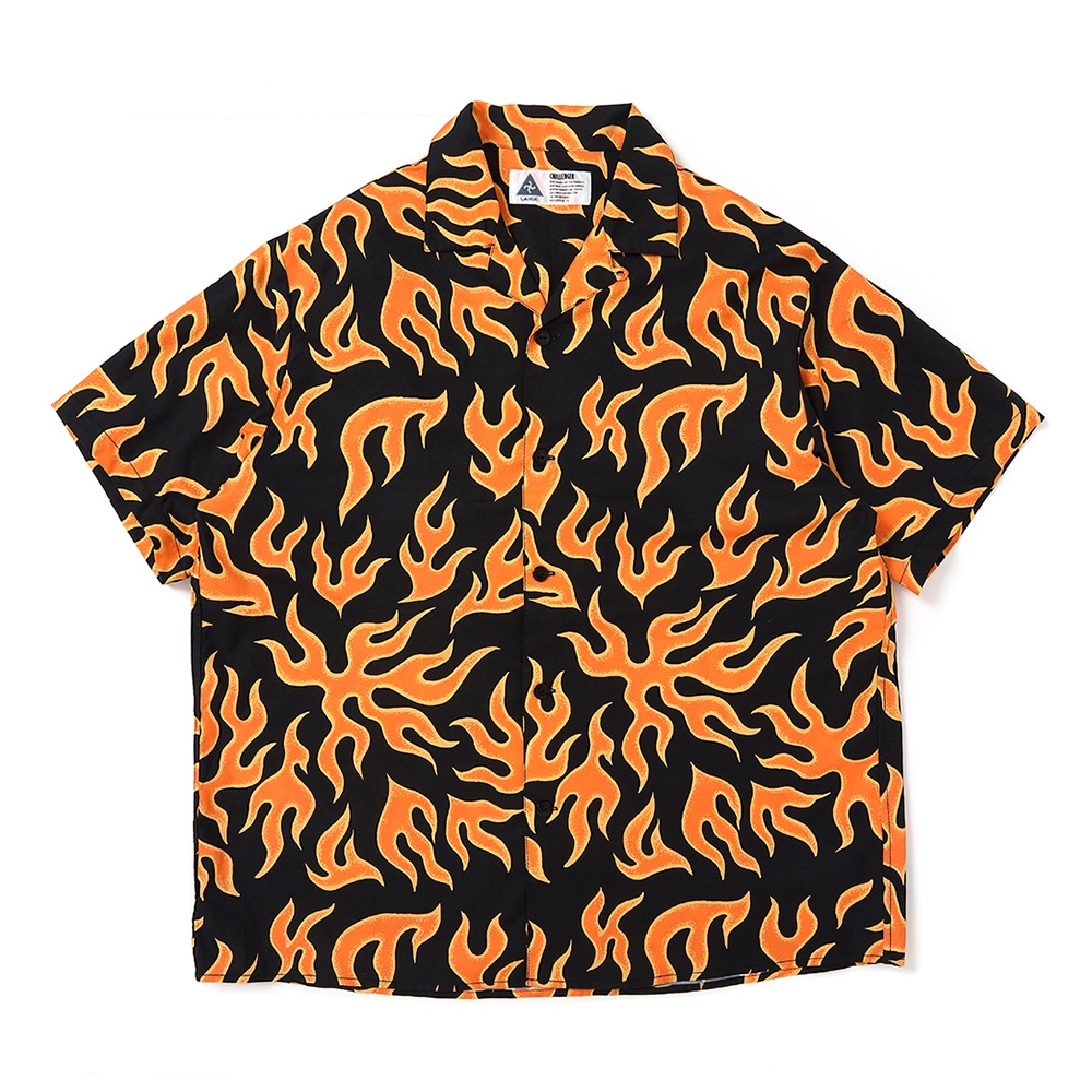 画像: CHALLENGER/S/S FIRE SHIRT（ORANGE/BLACK）［ファイヤーシャツ-25春夏］