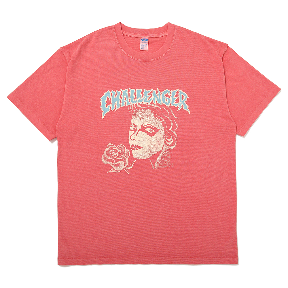 画像: CHALLENGER/PUNK GIRL TEE（LT CHERRY）［ピグメント染めプリントT-25春夏］