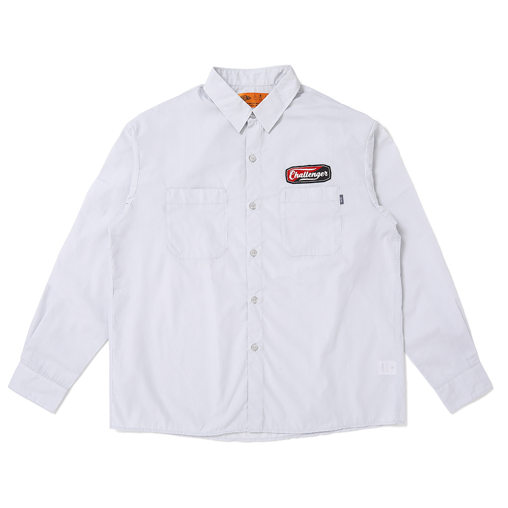 画像: CHALLENGER/L/S PATCHED WORK SHIRT（GRAY）［パッチドワークシャツ-25春夏］