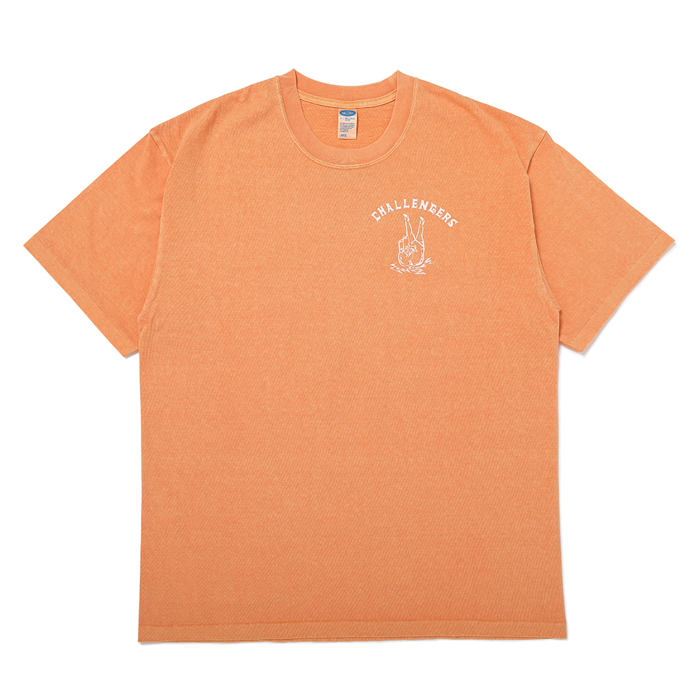 画像: CHALLENGER/PIGMENT PEACE TEE（LT ORANGE）［ピグメント染めプリントT-25春夏］