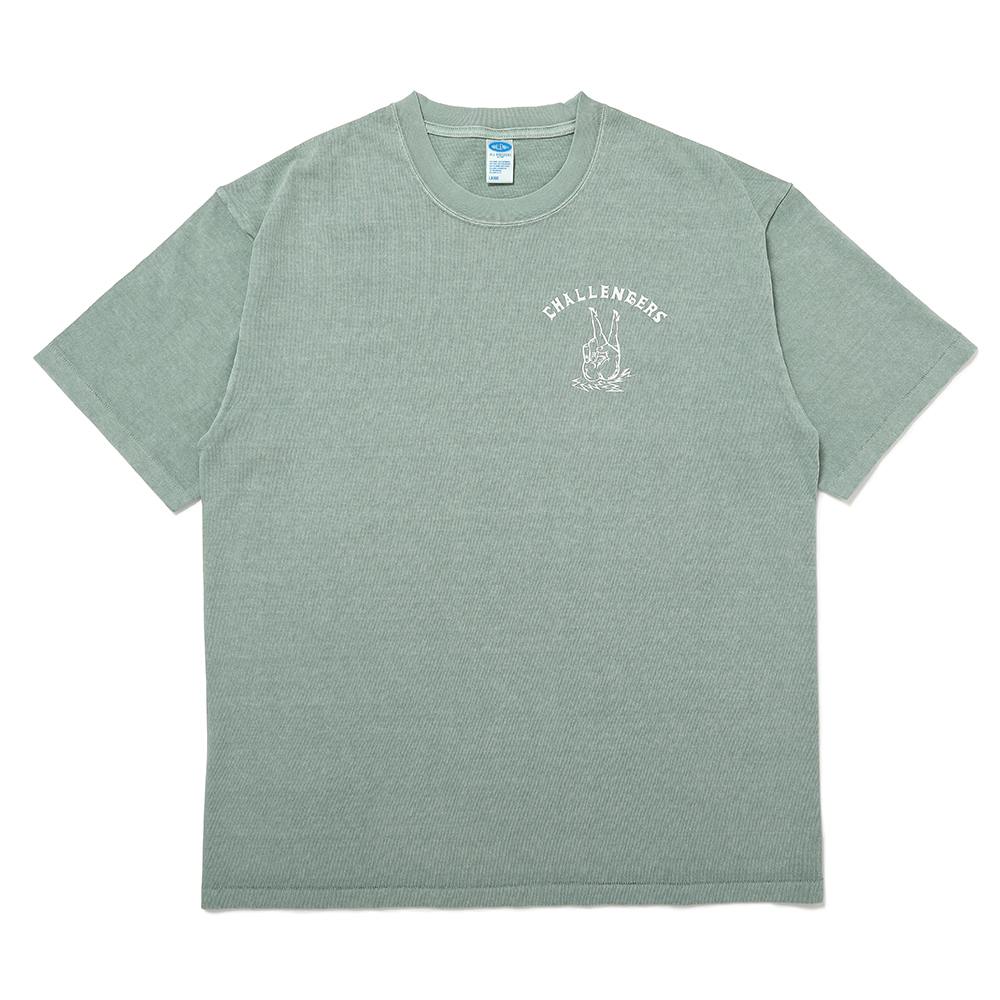 画像: CHALLENGER/PIGMENT PEACE TEE（MINT）［ピグメント染めプリントT-25春夏］