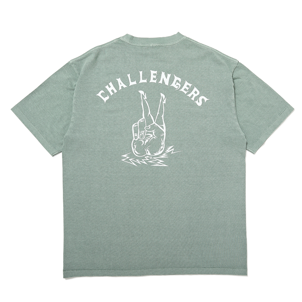 画像: CHALLENGER/PIGMENT PEACE TEE（MINT）［ピグメント染めプリントT-25春夏］