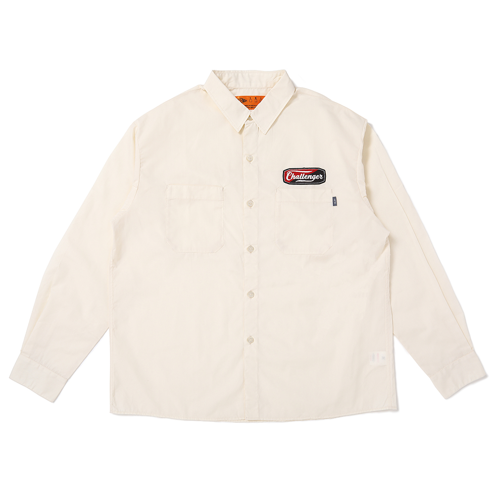 画像: CHALLENGER/L/S PATCHED WORK SHIRT（IVORY）［パッチドワークシャツ-25春夏］