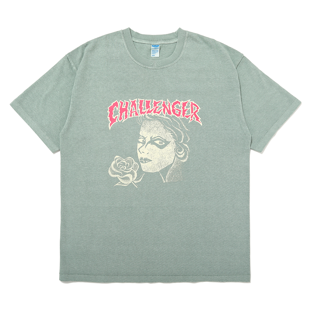 画像: CHALLENGER/PUNK GIRL TEE（MINT）［ピグメント染めプリントT-25春夏］