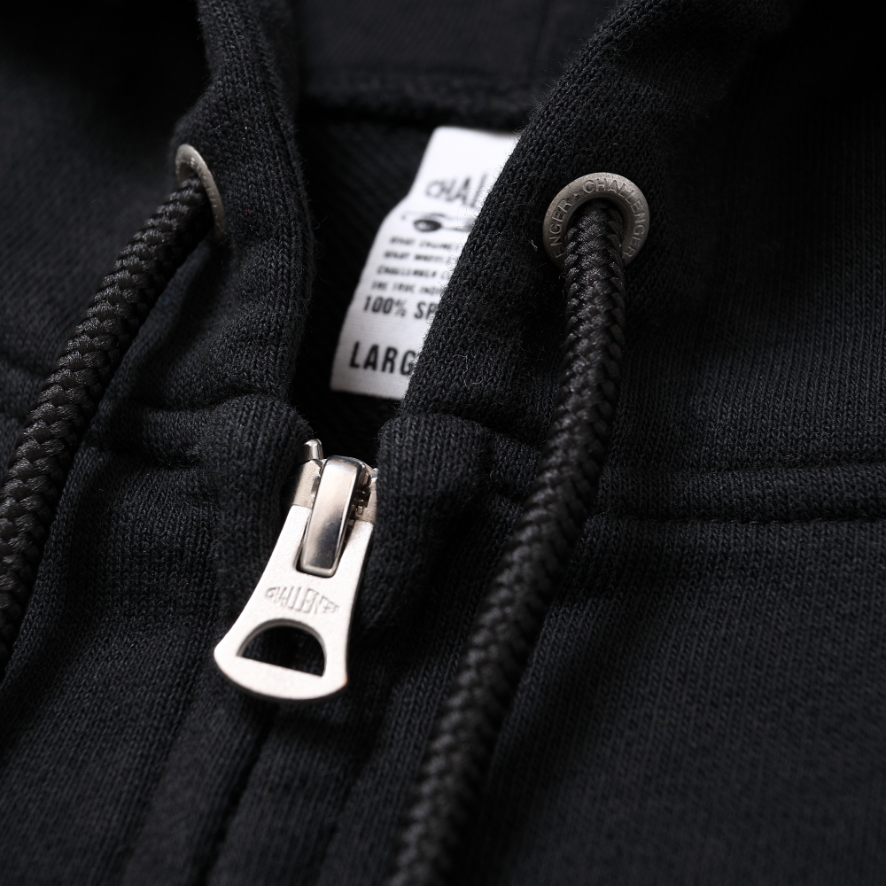 画像: CHALLENGER/CHECKER ZIP HOODIE（BLACK）［ジップフーディー-25春夏］