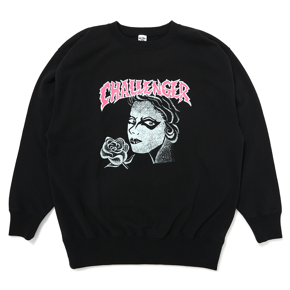 画像: CHALLENGER/PUNK GIRL C/N SWEAT（BLACK）［クルーネックスウェット-25春夏］