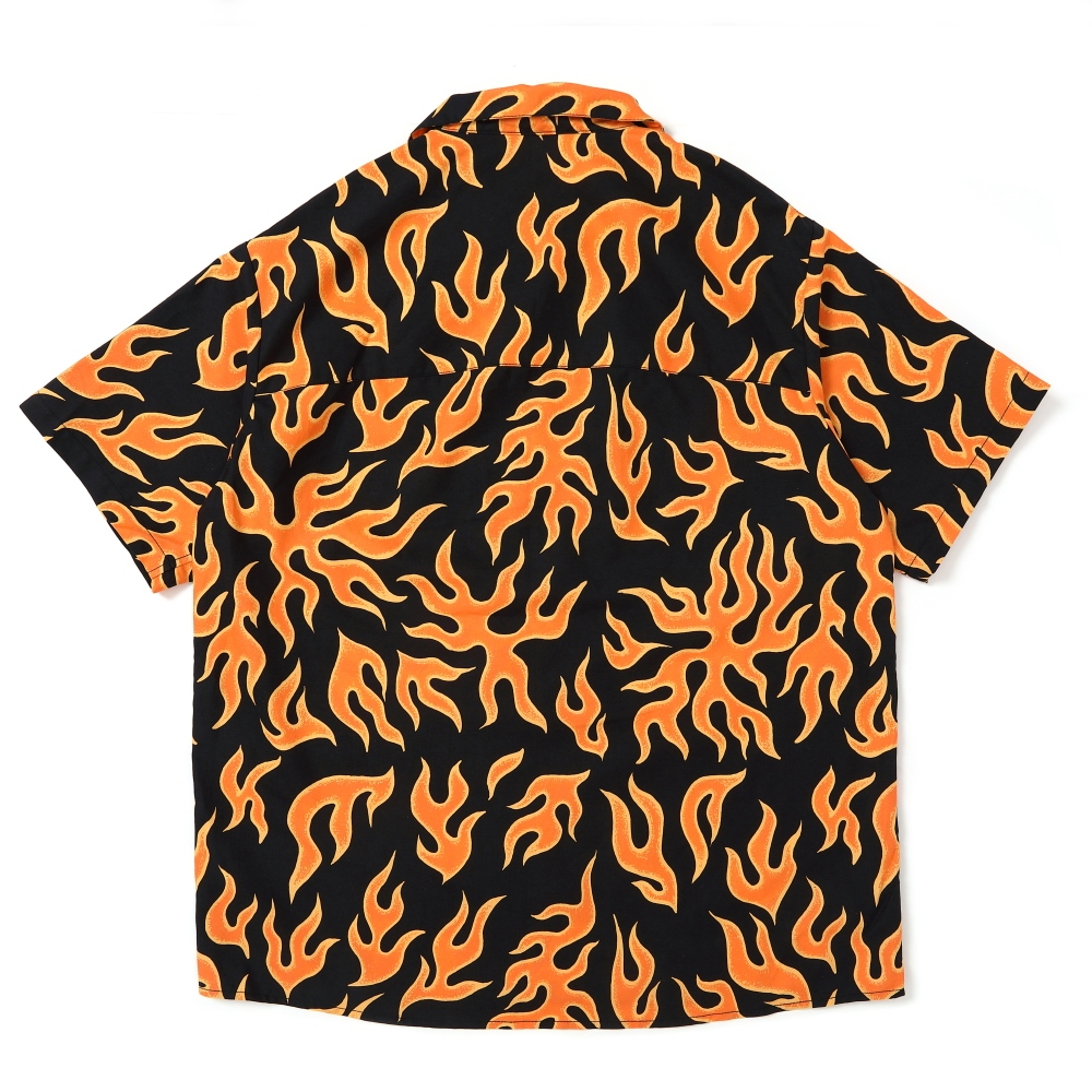 画像: CHALLENGER/S/S FIRE SHIRT（ORANGE/BLACK）［ファイヤーシャツ-25春夏］