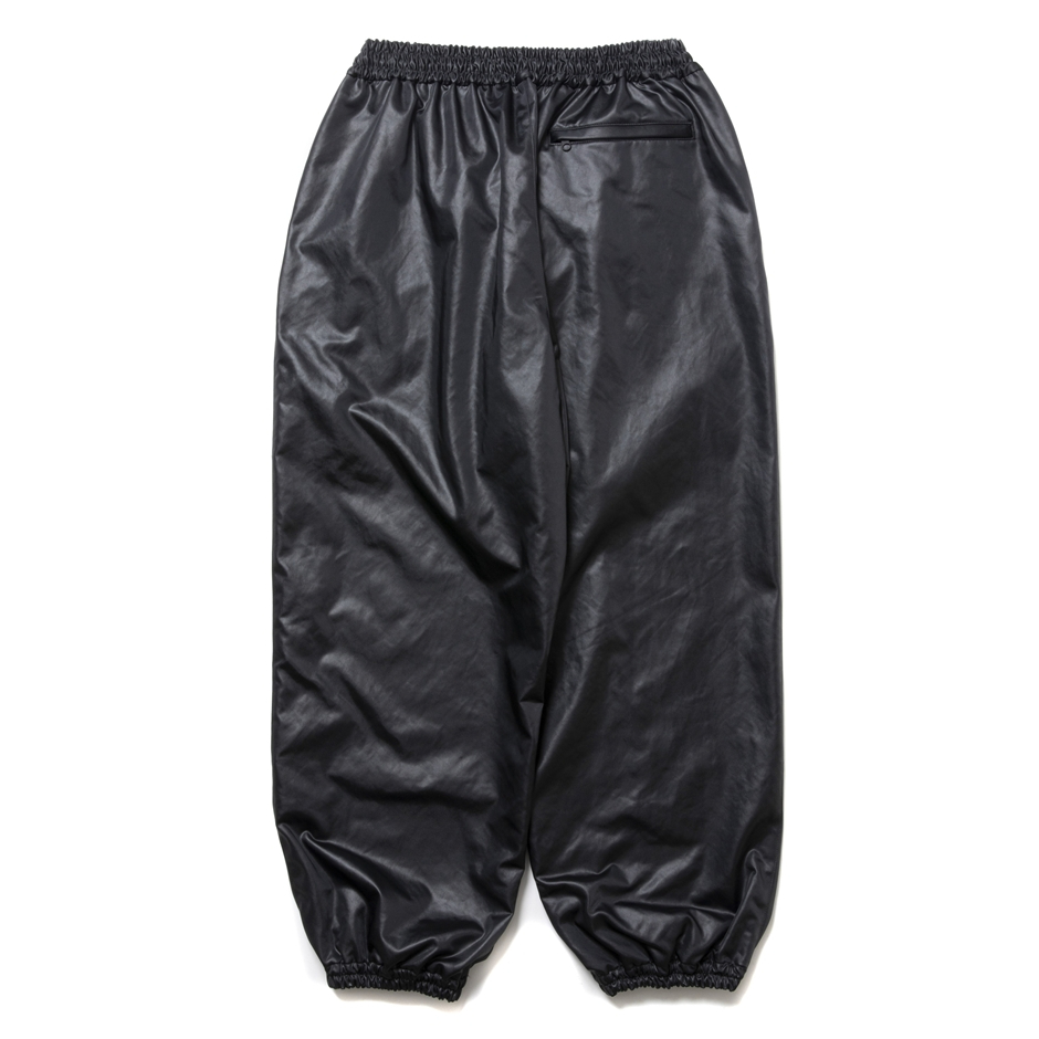 画像: COOTIE PRODUCTIONS/Damp Coated Satin Wide Track Pants（Black）［ワイドトラックパンツ-25春夏］