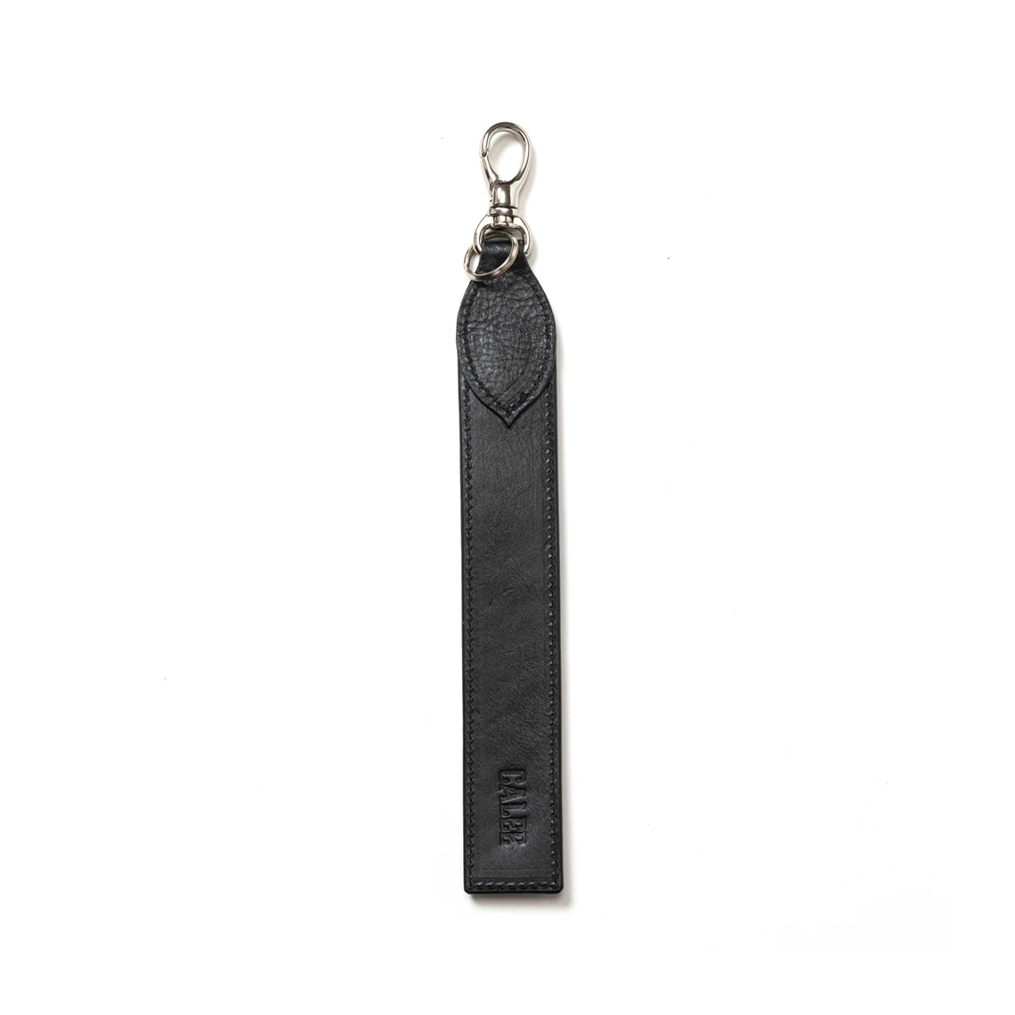 画像: CALEE/STUDS LEATHER FLAT LONG KEY RING（BLACK）［ロングキーリング-24秋冬］