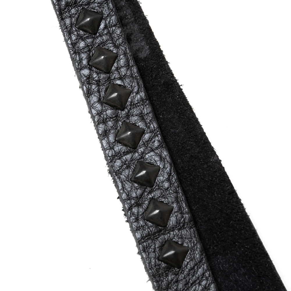 画像: CALEE/STUDS & KNITTING LEATHER LONG KEY RING＜TYPE A＞（BLACK/BLACK）［レザーロングキーリング-25春夏］
