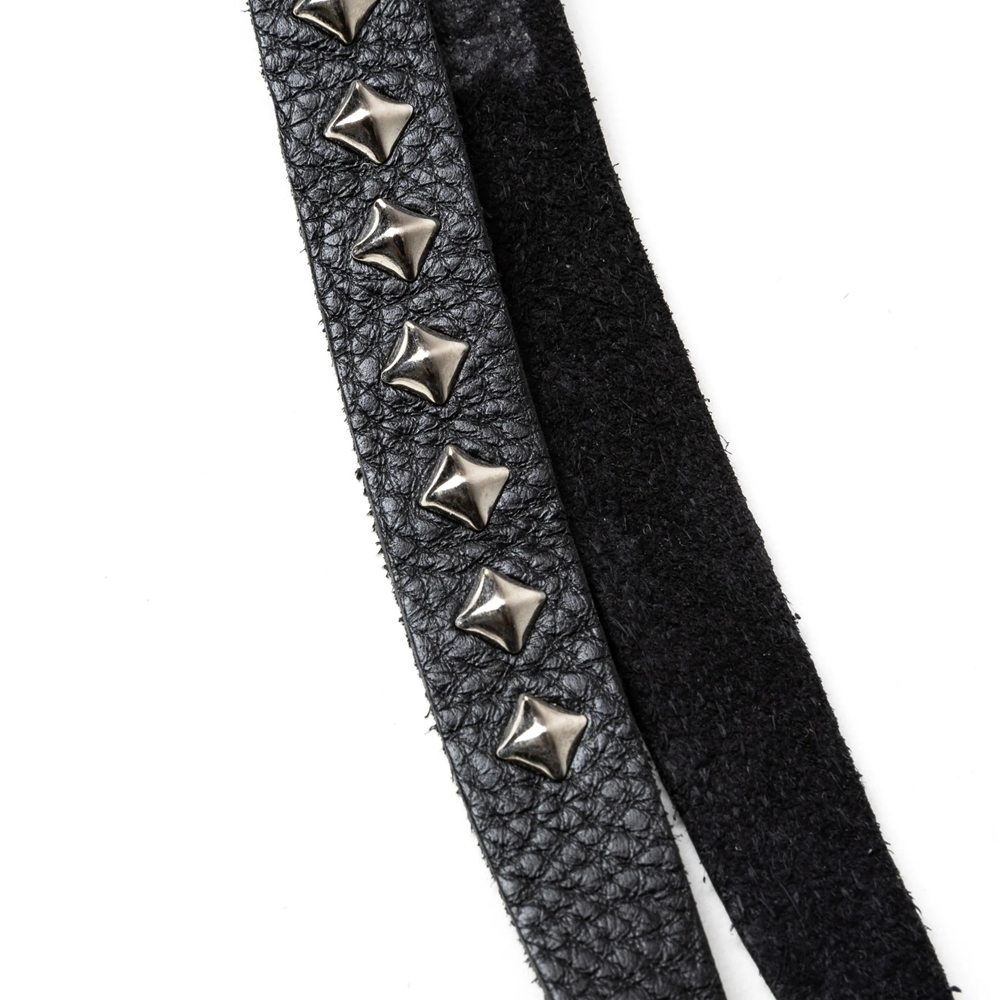 画像: CALEE/STUDS & KNITTING LEATHER LONG KEY RING＜TYPE A＞（BLACK/SILVER）［レザーロングキーリング-25春夏］