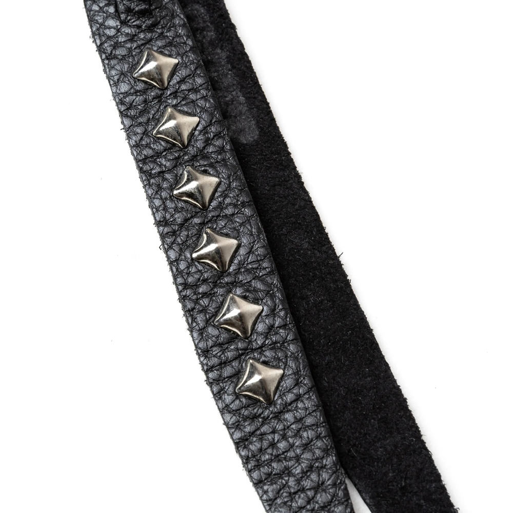 画像: CALEE/STUDS & KNITTING LEATHER SHORT KEY RING＜TYPE A＞（BLACK/SILVER）［レザーショートキーリング-25春夏］