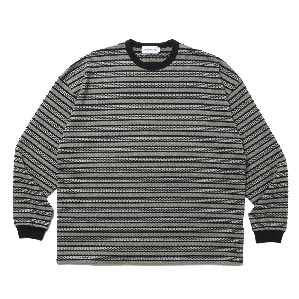 画像: COOTIE PRODUCTIONS/Jacquard Border L/S Tee（Black）［ジャガードボーダー長袖T-25春夏］