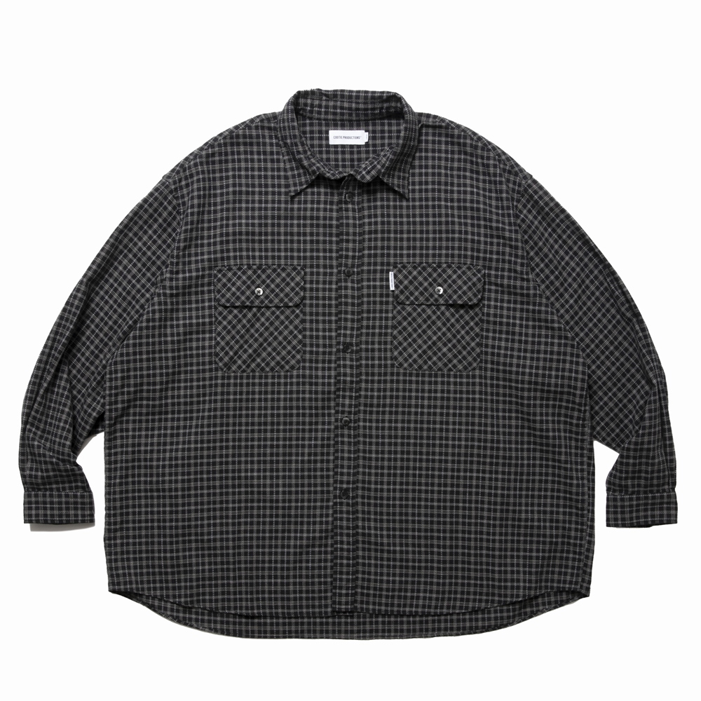 画像: COOTIE PRODUCTIONS/Amundsen Check Oversized L/S Shirts（Black）［チェックオーバーサイズシャツ-25春夏］
