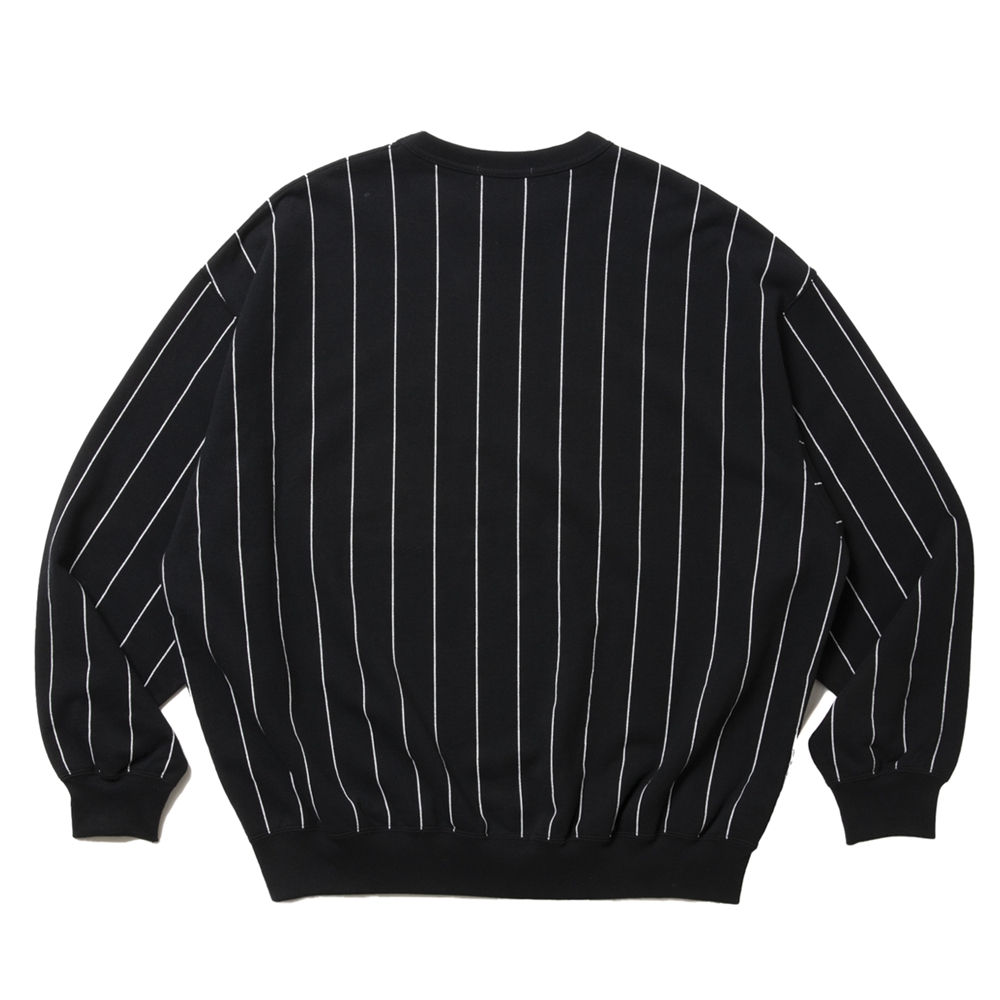 画像: COOTIE PRODUCTIONS/Allover Print Open End Yarn Sweat Crew（Black）［ストライプスウェットクルー-25春夏］