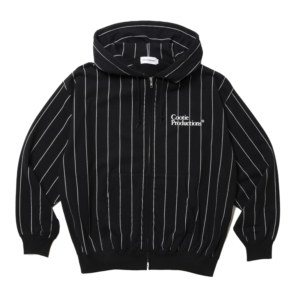 画像: COOTIE PRODUCTIONS/Allover Print Open End Yarn Sweat Zip Hoodie（Black）［ストライプスウェットジップフーディー-25春夏］