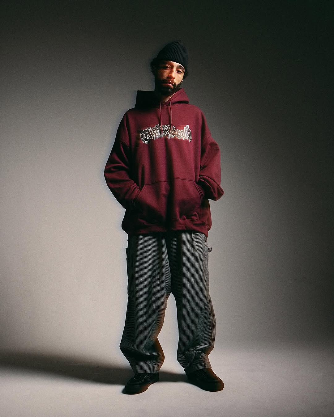 画像: TIGHTBOOTH/3D LOGO HOODED SWEAT SHIRT（Burgundy）［プルオーバーパーカー-25春夏］