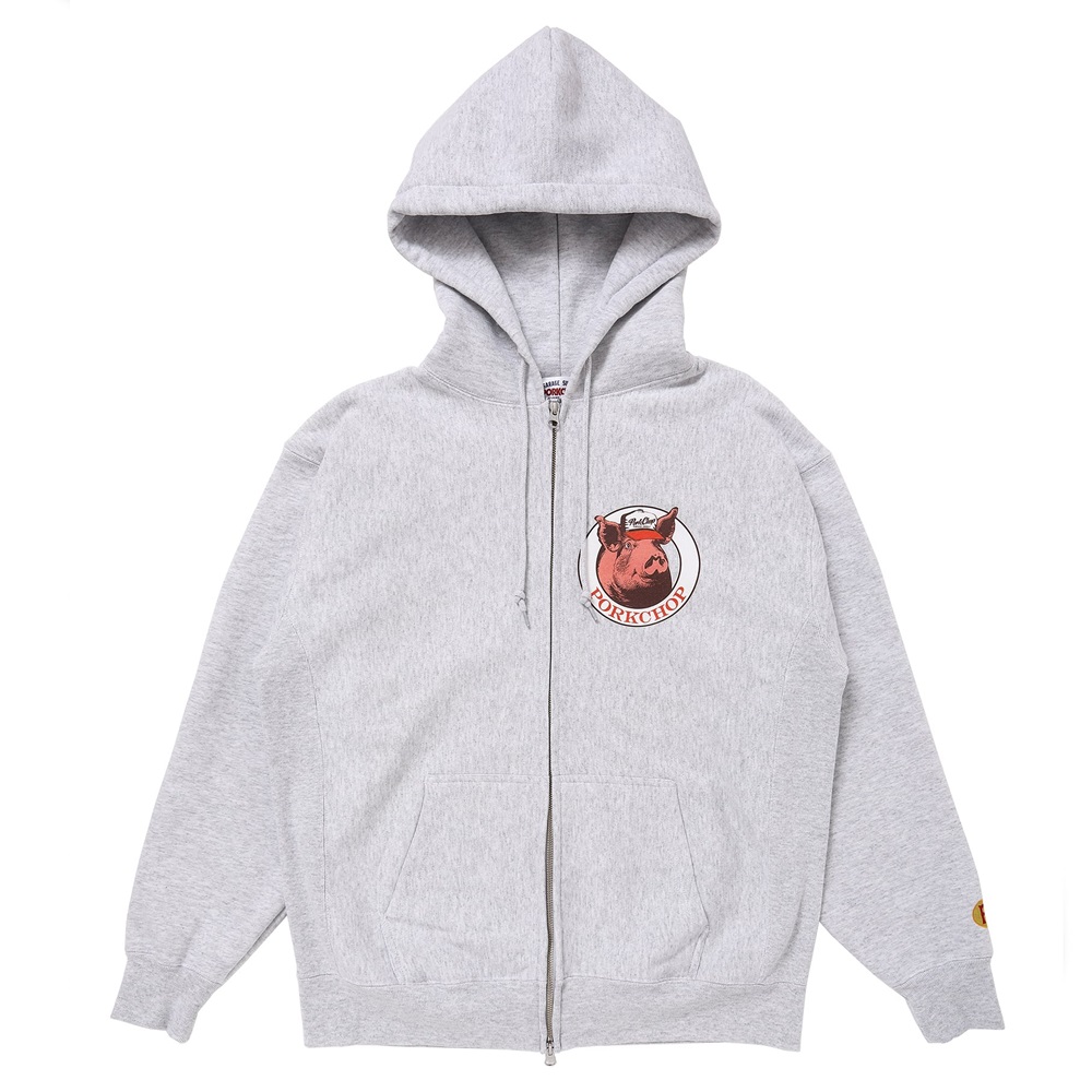 画像: PORKCHOP/C PORK ZIP UP HOODIE（ASH）［ジップアップフーディー-25春夏］